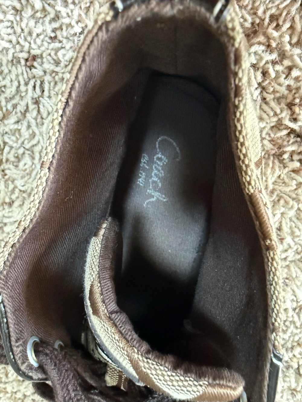 Coach- Bendi High Top Sneakers- Patent gloss accents (ladies 9.5)EUC - Picture 10 of 13